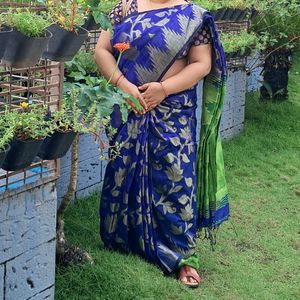 Blue Saree From Amazon