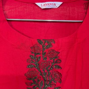 Lavanya The Label Red Kurta - Medium