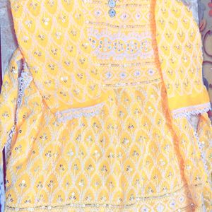 Chikankari Embroidery Naira Cut Kutta Set Baby