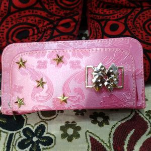 Designer Royal Pink Colour Wallet For Girls/Women