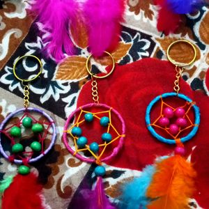 Dreamcatcher Keyrings Multicolour Set Of 10