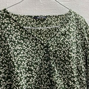 green leopard print top