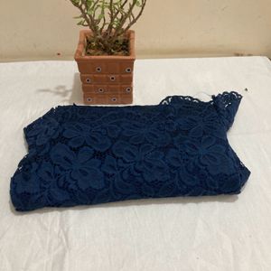 Net Navy Blue Short Dress