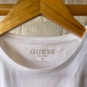 GUESS Cotton Logo Graphic Crop Tops