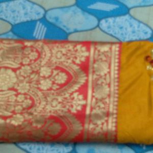 Banarsi Silk Yellow Saree