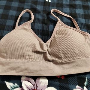 Beige Padded Bralette . Free size Upto 36.