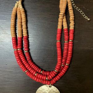Good Quality Red And Brown Beads Necklace