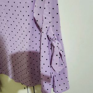 Zink London Lavender Polka Dots Top