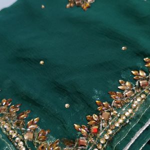 Green Kundan Work Dupatta