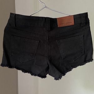 Black Denim Shorts