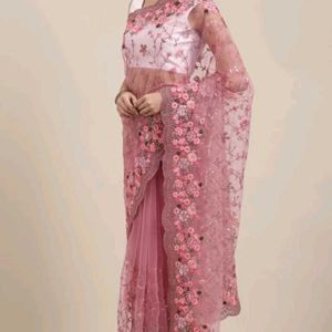 Pink Designer Saree