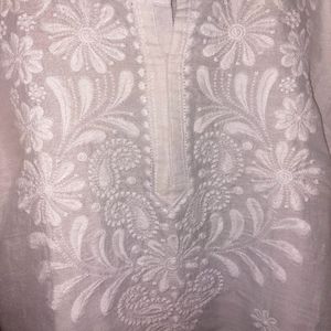 White Chikankari Kurta Set