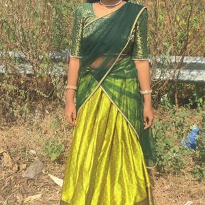 Green South Indian Half Saree