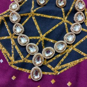 White Kundan Set