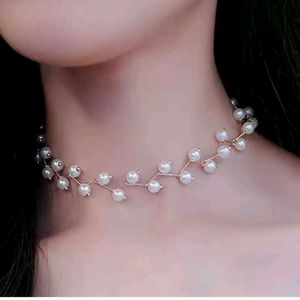 Pearl Sterling Choker Necklace