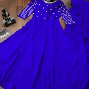 Fancy Georgette Kurti With Dupatta For Women