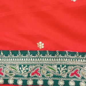 Red Green Saree