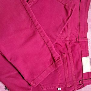 Bright Pink  Capri Jeans