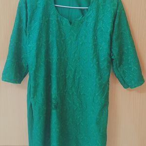 Green Embroidery Kurta