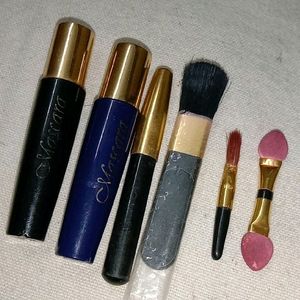 Blushes,mascara Blue&black,eyebrow Pencil