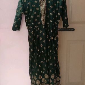 Black Rayon Kurti With Golden Prints