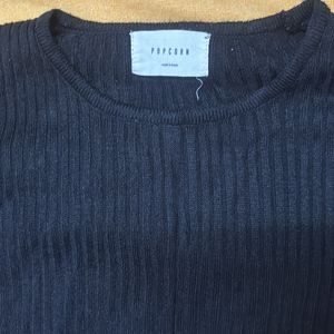 A Plain Black Knitted Top