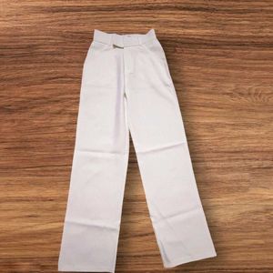 Stella White Side Hook Trousers