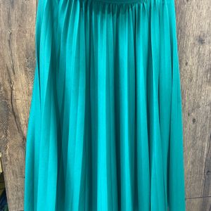 Blue-Green Long Flared Skirt( Turquoise)