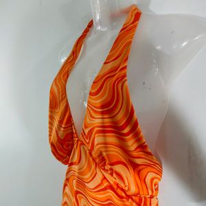 Orange Printed Dresses (Women's)