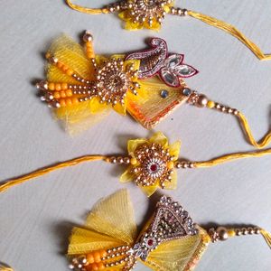 2 set Jaipuri floral Design Rakhi and lumba