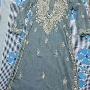 Brand New Chikankari Mirror Work Kurti With Sharar