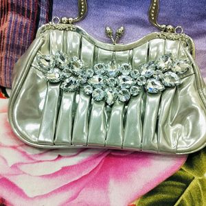 Silver Party Wear Purse