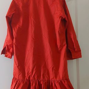 Imported Orange Shirt Dress