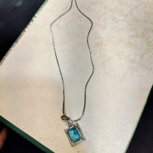 Ad Pendant Necklace With Silver Chain