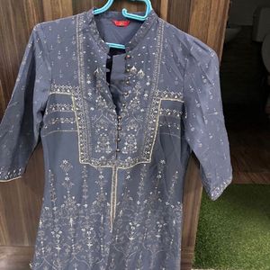 New W A Line Silver Pastel Kurta