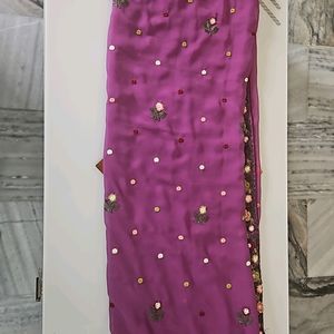 Georgette Saree With Embroidery