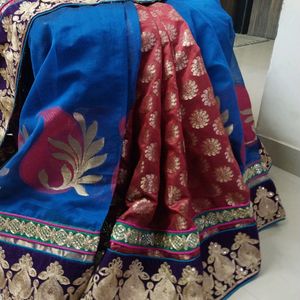 Cotton Silk Saree With Bracade Touch