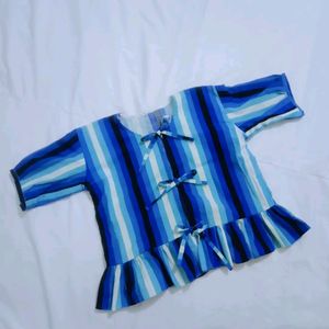 Blue Striped Pinteresty Top