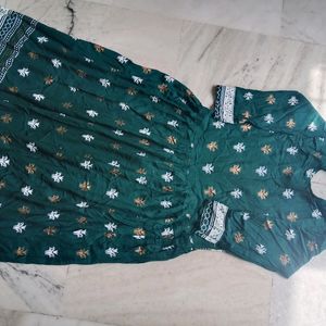 Green Printed Anarkali