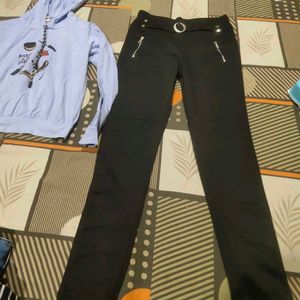 Buy Girls Pants Black Get Hoody Top Free