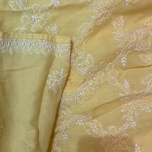 Embroidery Yellow Kurti