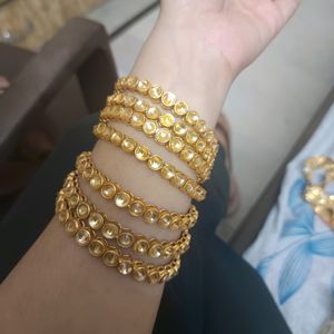 Kundan Gold Graceful Bangles