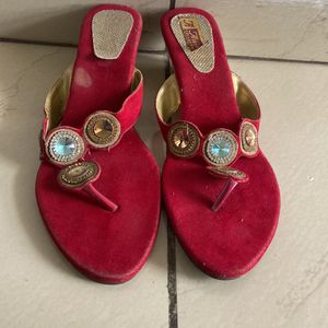 Beautiful Red Party Wear Footwear