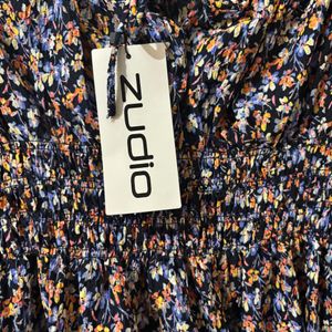 Zudio Flowers printed Navy Blue Frock