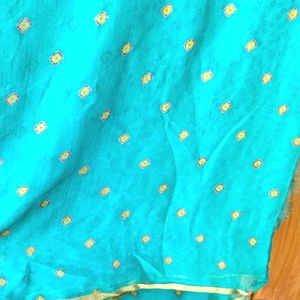 Beautiful Sea Green Colour Saree Bandhini Print