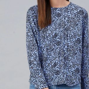 Marks & Spencer Blue Leopard Print Top