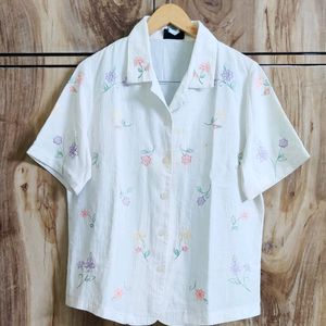 Offwhite Embroidey Work Shirt Size-40