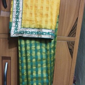 Yellow -Green Saree