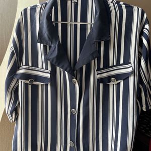 Blue And White Lining Shirt