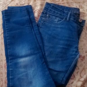 Denim Skinny Fit Low Waist Blue Jeans